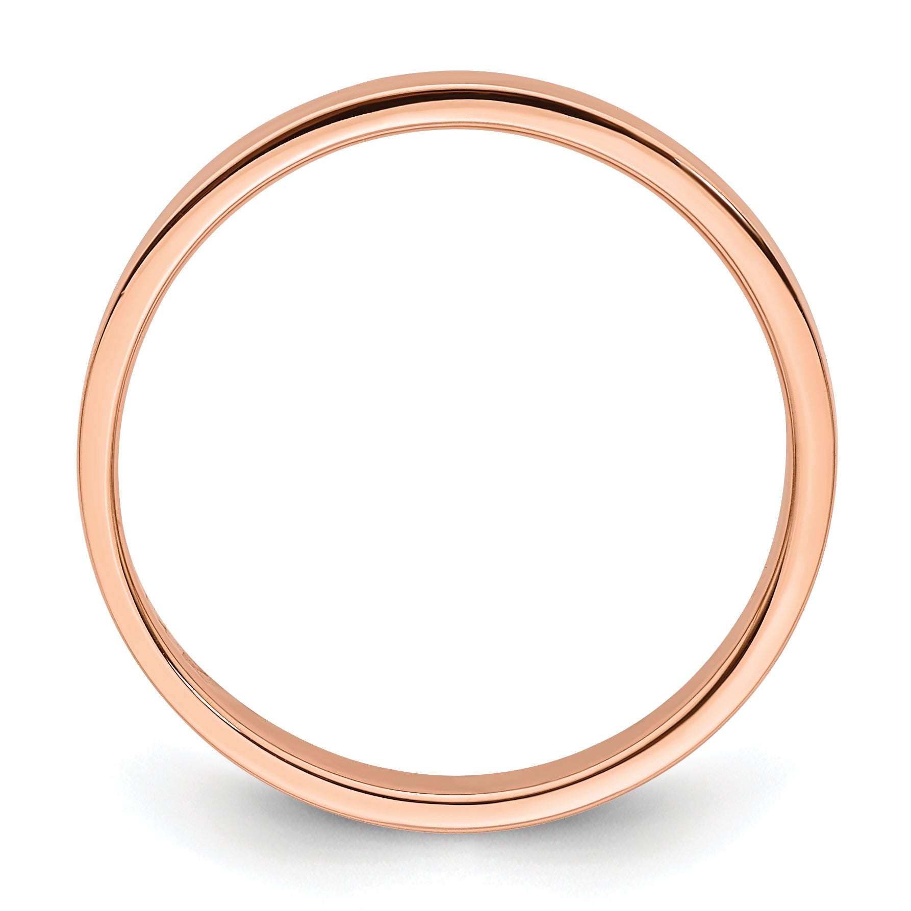 14k Rose Gold 3mm Lightweight Flat Wedding Band Size 9.5