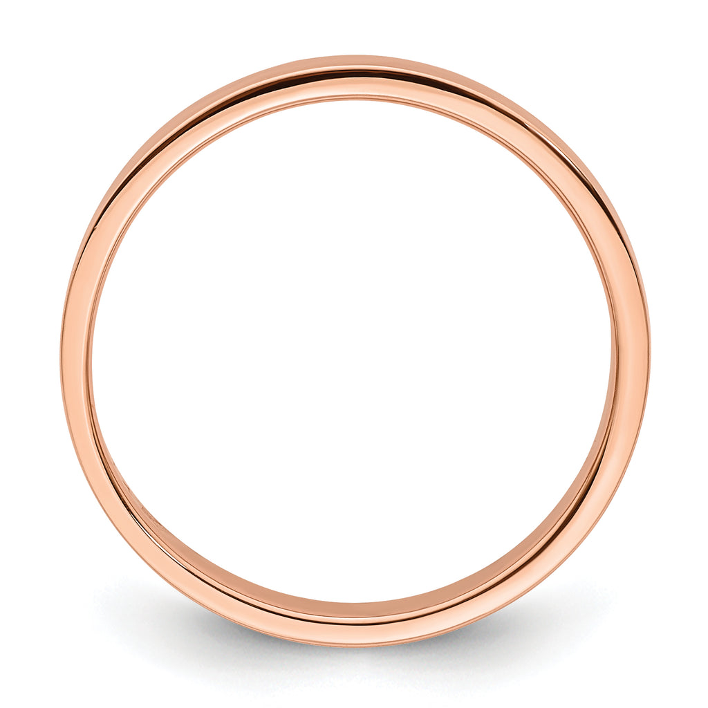 14k Rose Gold 3mm Lightweight Flat Wedding Band