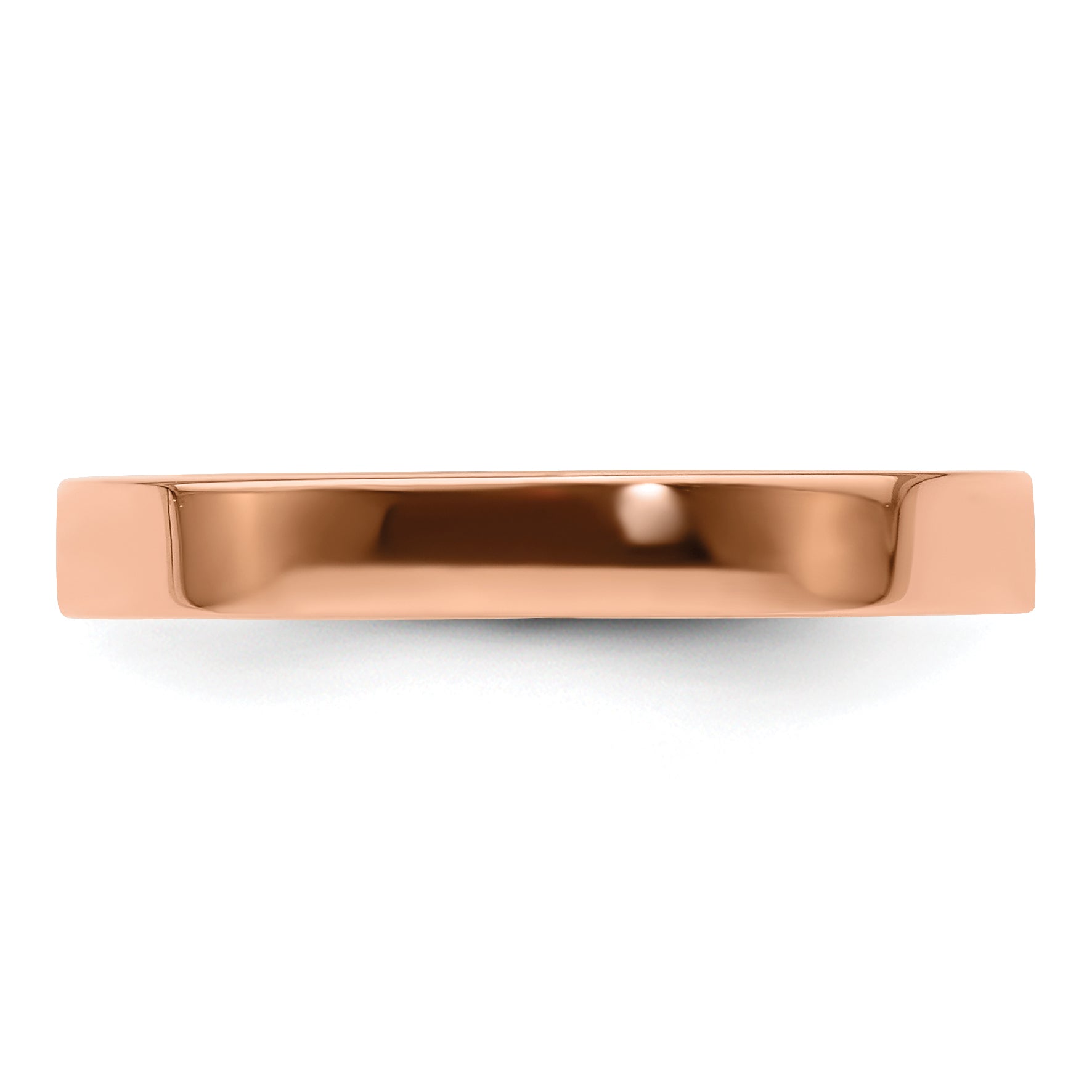 14k Rose Gold 3mm Lightweight Flat Wedding Band Size 9.5