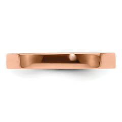 14k Rose Gold 3mm Lightweight Flat Wedding Band Size 9.5