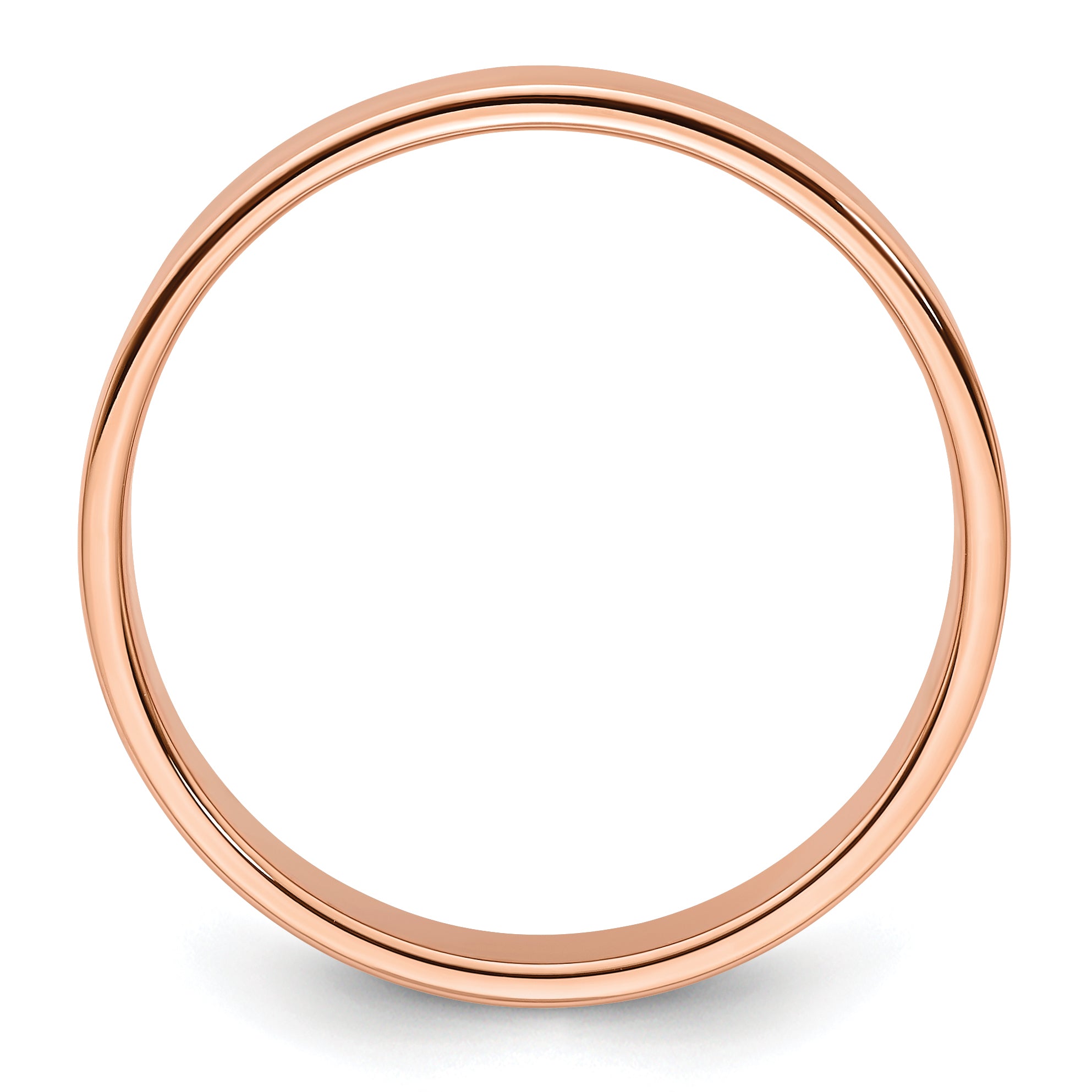 14K Rose Gold Flat Wedding Band 5mm