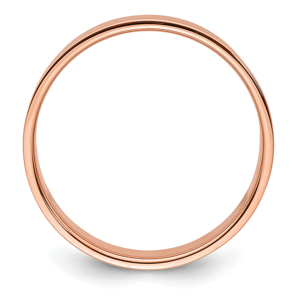 14k Rose Gold 6mm Lightweight Flat Wedding Band
