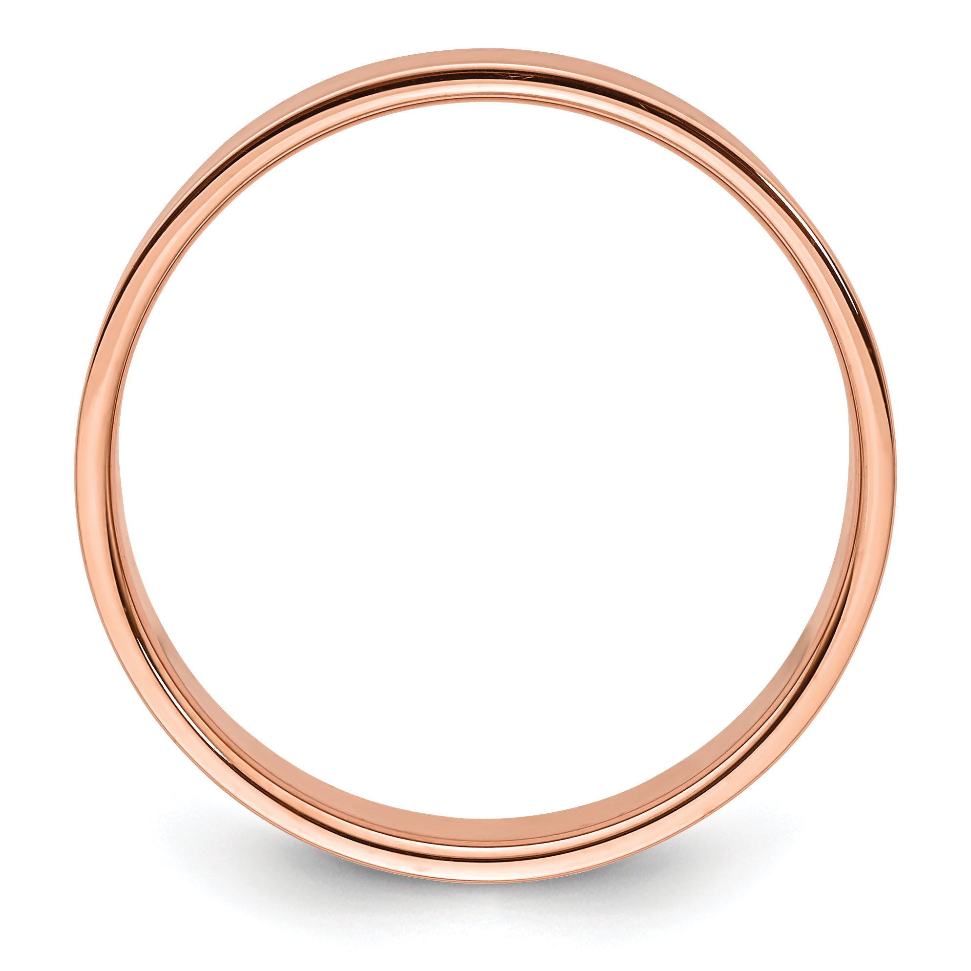 14k Rose Gold 6mm Lightweight Flat Wedding Band