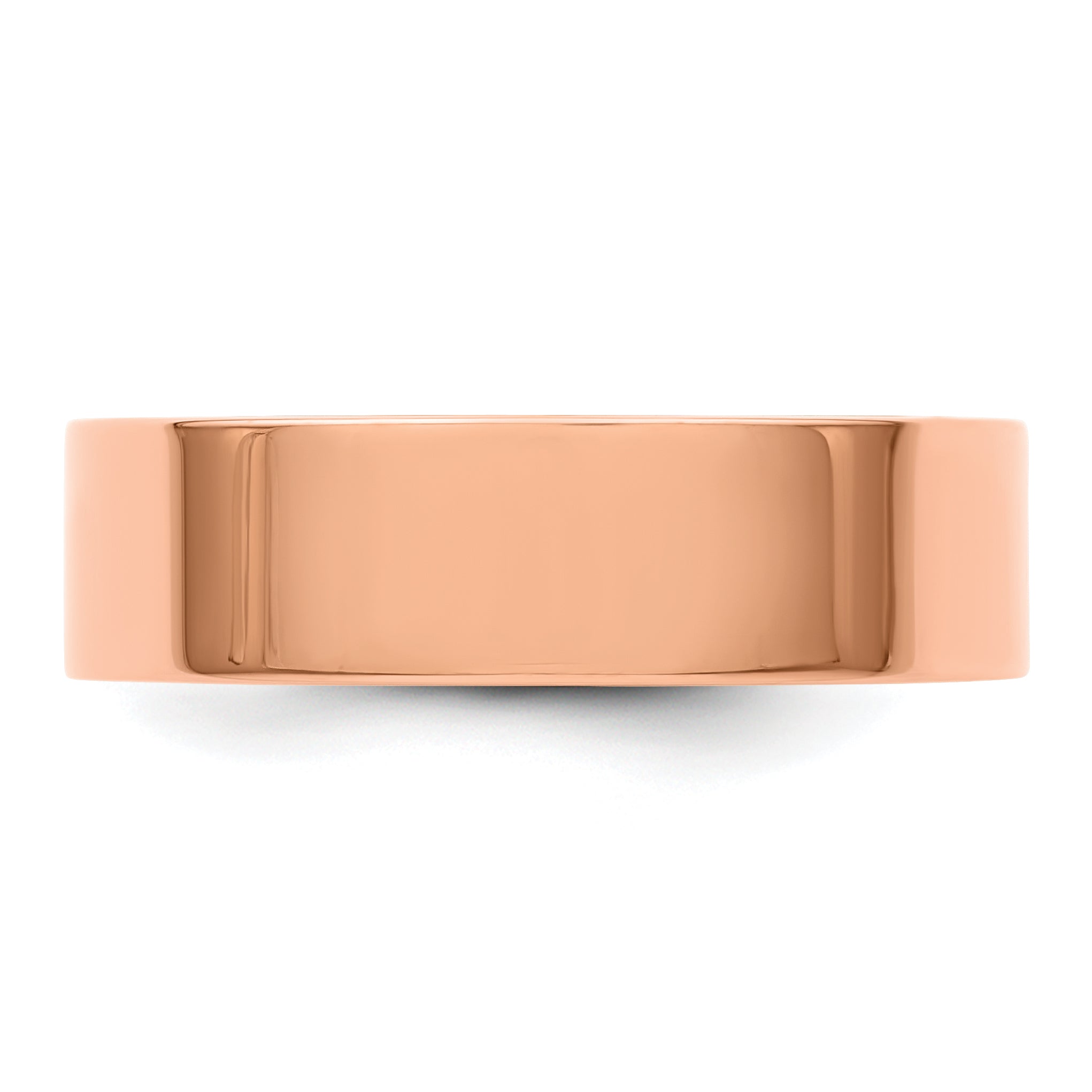 14k Rose Gold 6mm Lightweight Flat Wedding Band Size 9.5