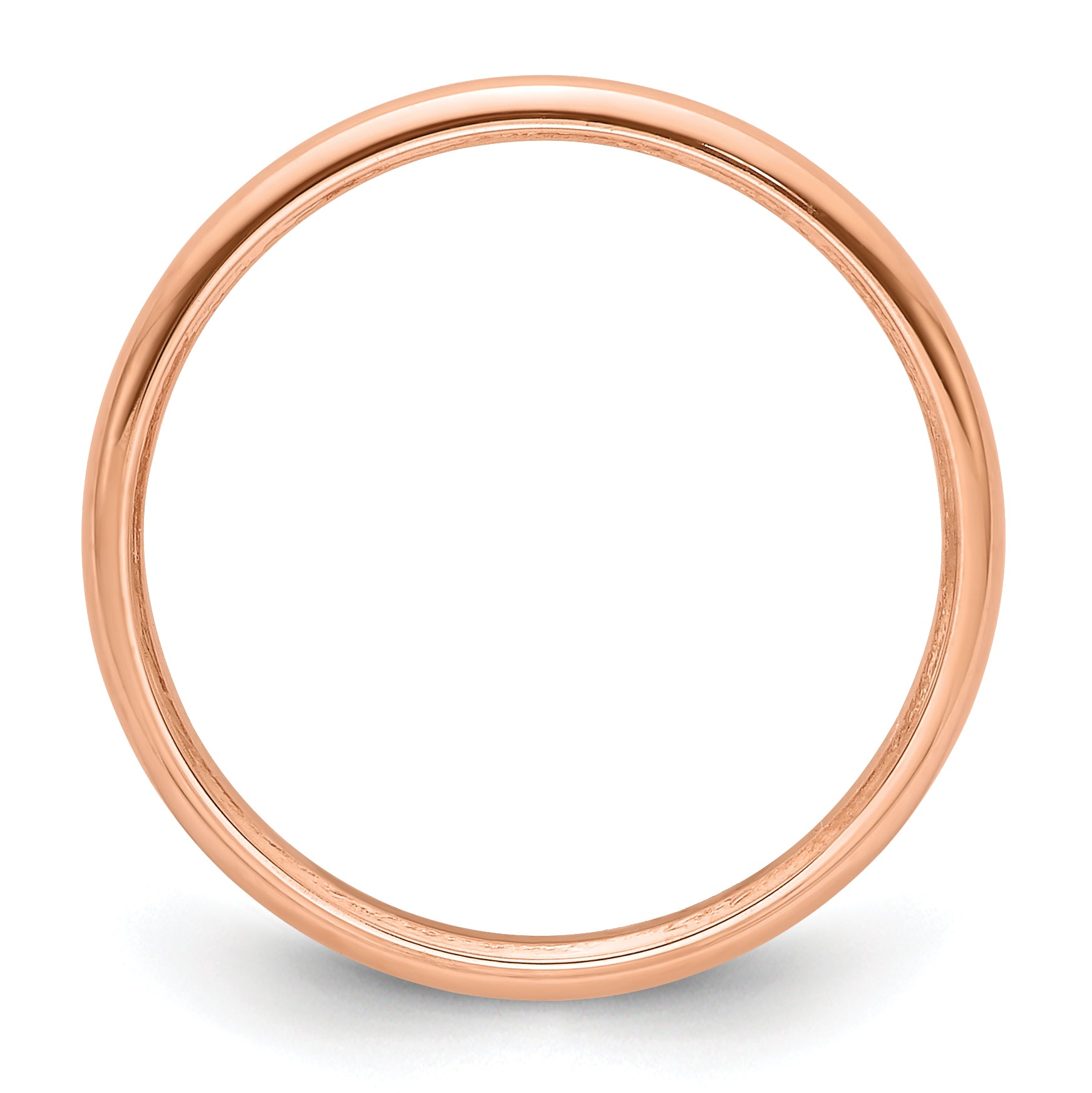 14k Rose Gold 2mm Half Round Wedding Band Size 9.5