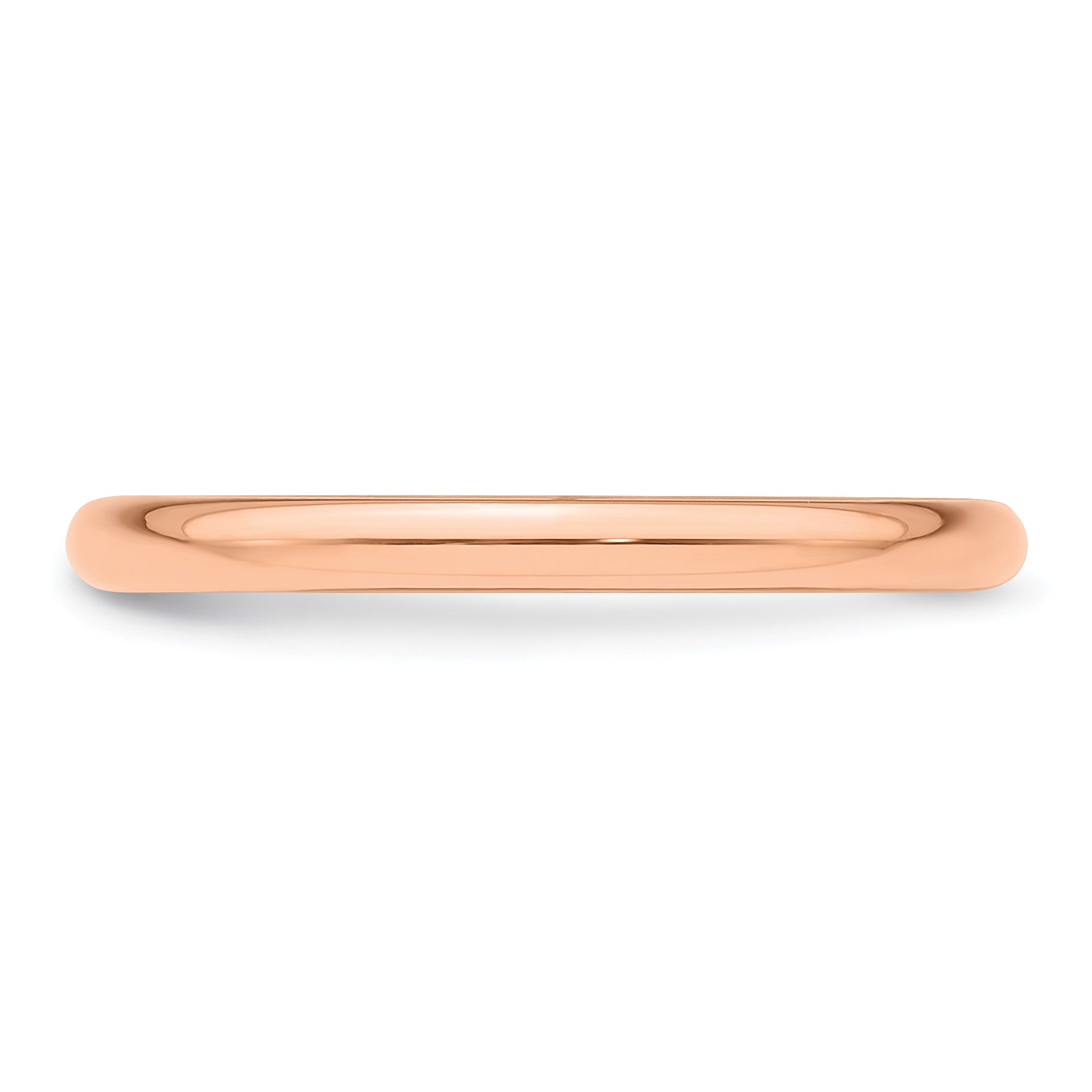 14k Rose Gold 2mm Half Round Wedding Band Size 9.5