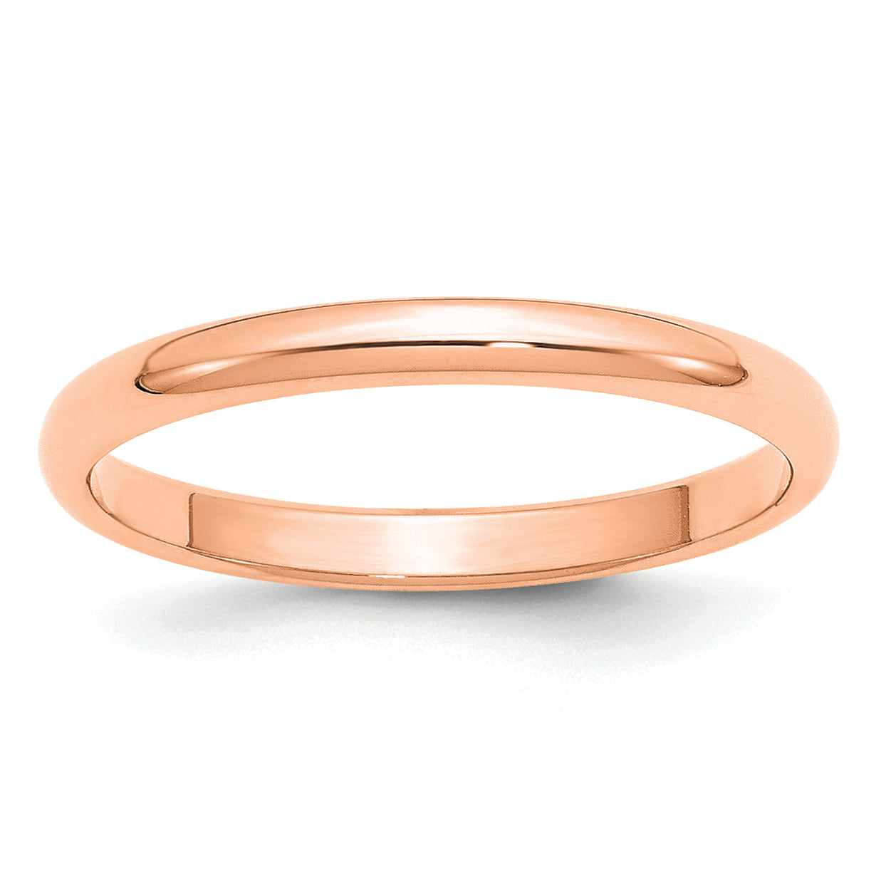 14k Rose Gold 2.5mm Half Round Band Size 9.5
