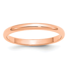 14k Rose Gold 2.5mm Half Round Band Size 9.5