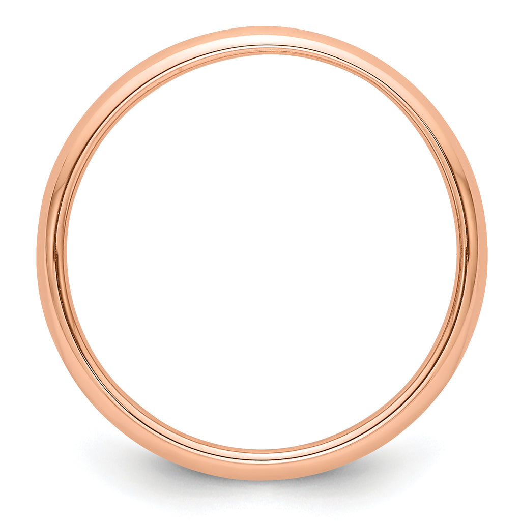 14K Rose Gold Half-Round Wedding Band 3mm