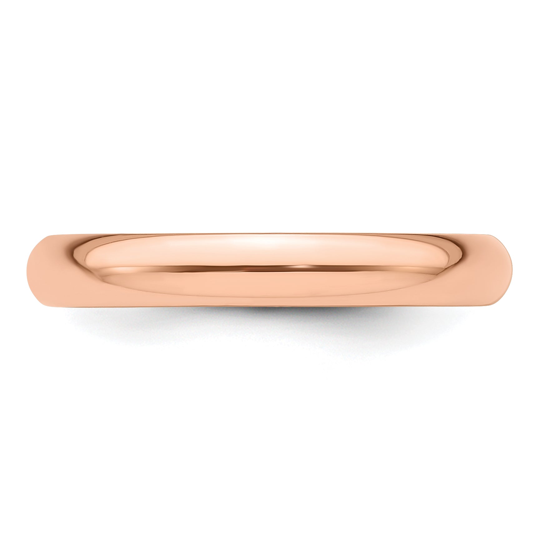 14k Rose Gold 3mm Half Round Wedding Band Size 9.5