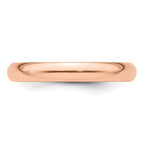14K Rose Gold Half-Round Wedding Band 3mm