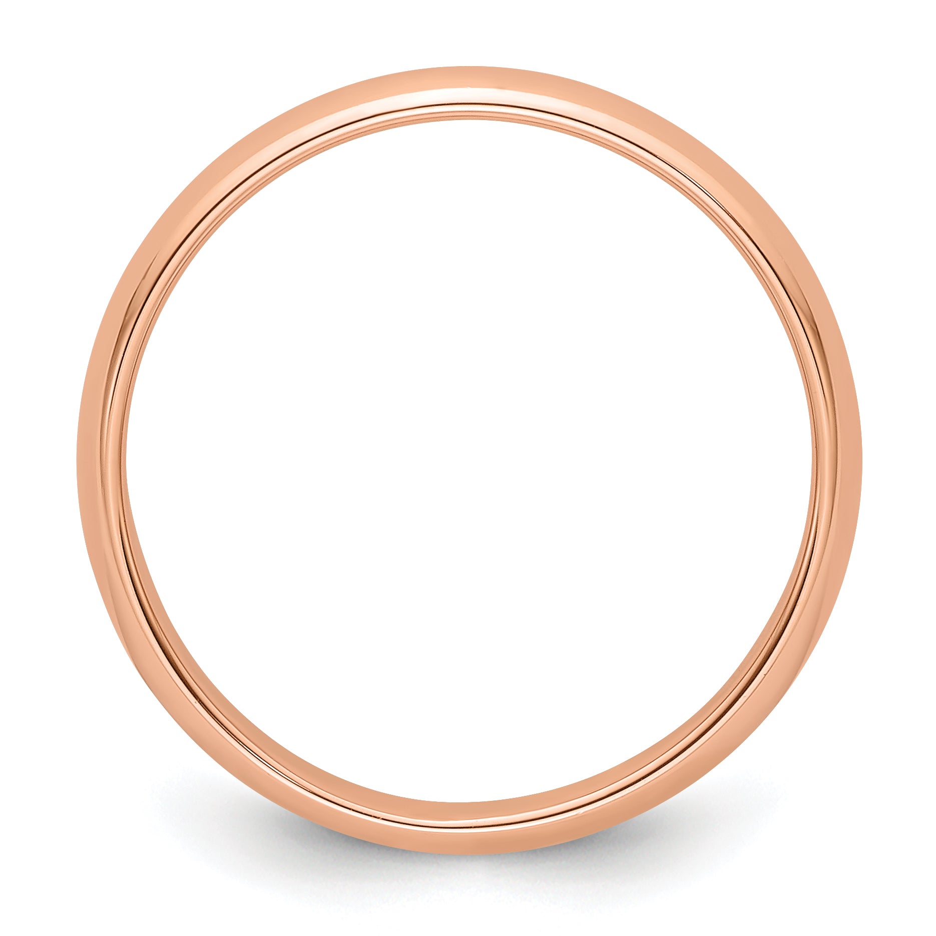 14k Rose Gold 4mm Half Round Wedding Band Size 9.5
