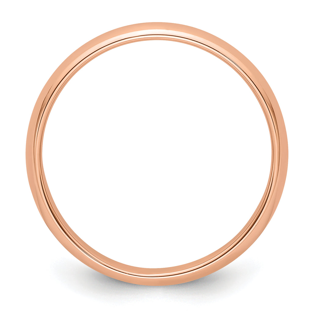 14k Rose Gold 4mm Half-Round Wedding Band