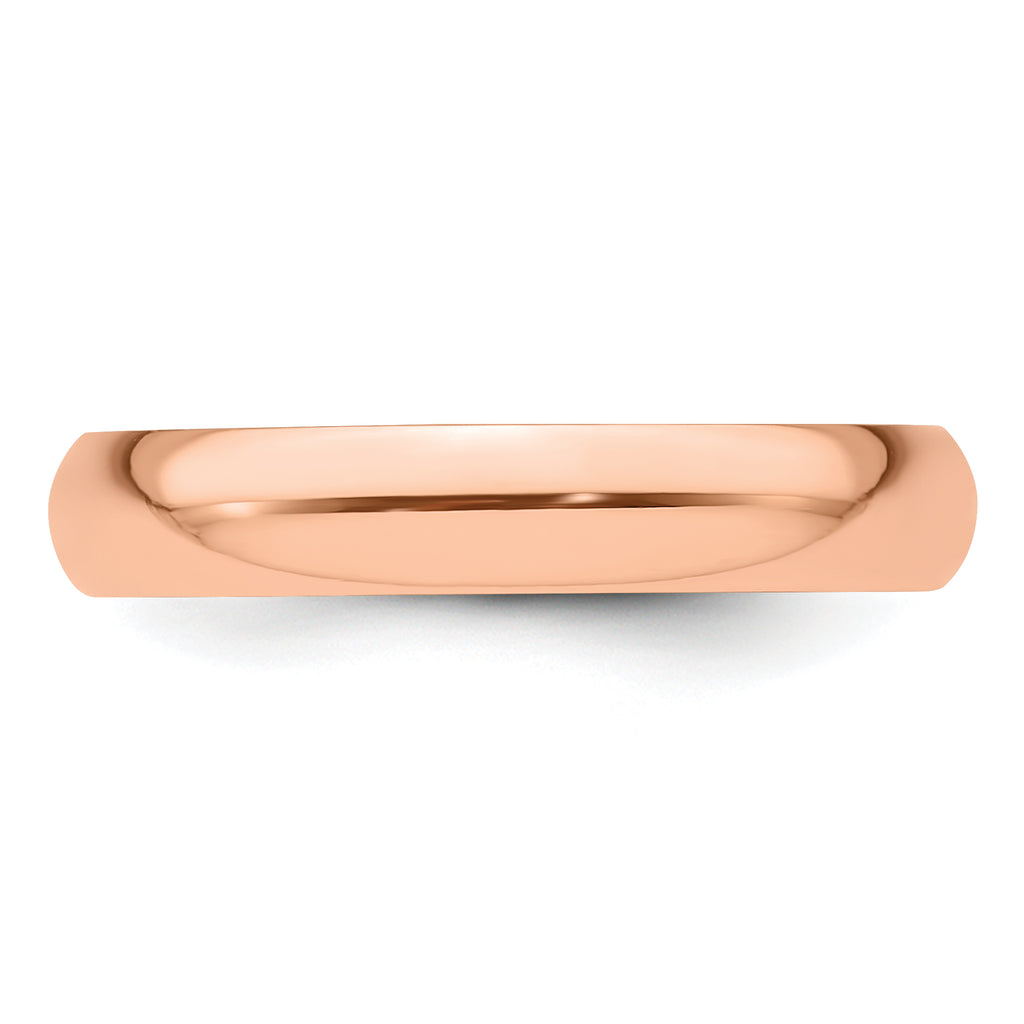 14k Rose Gold 4mm Half-Round Wedding Band