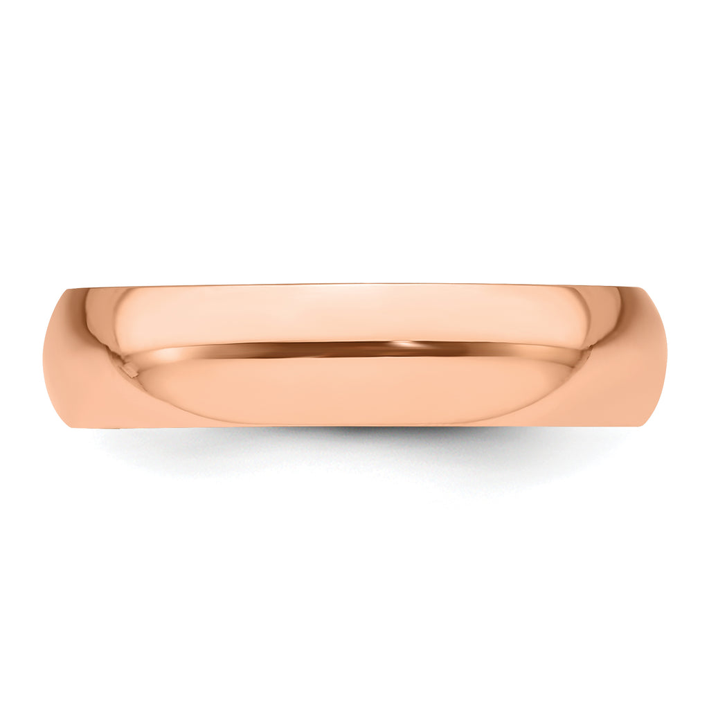 14K Rose Gold Half-Round Wedding Band 5mm