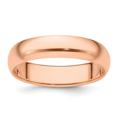 14k Rose Gold 5mm Half Round Wedding Band Size 9.5