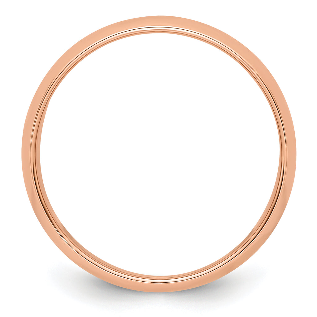 14k Rose Gold 6mm Half Round Wedding Band Size 9.5