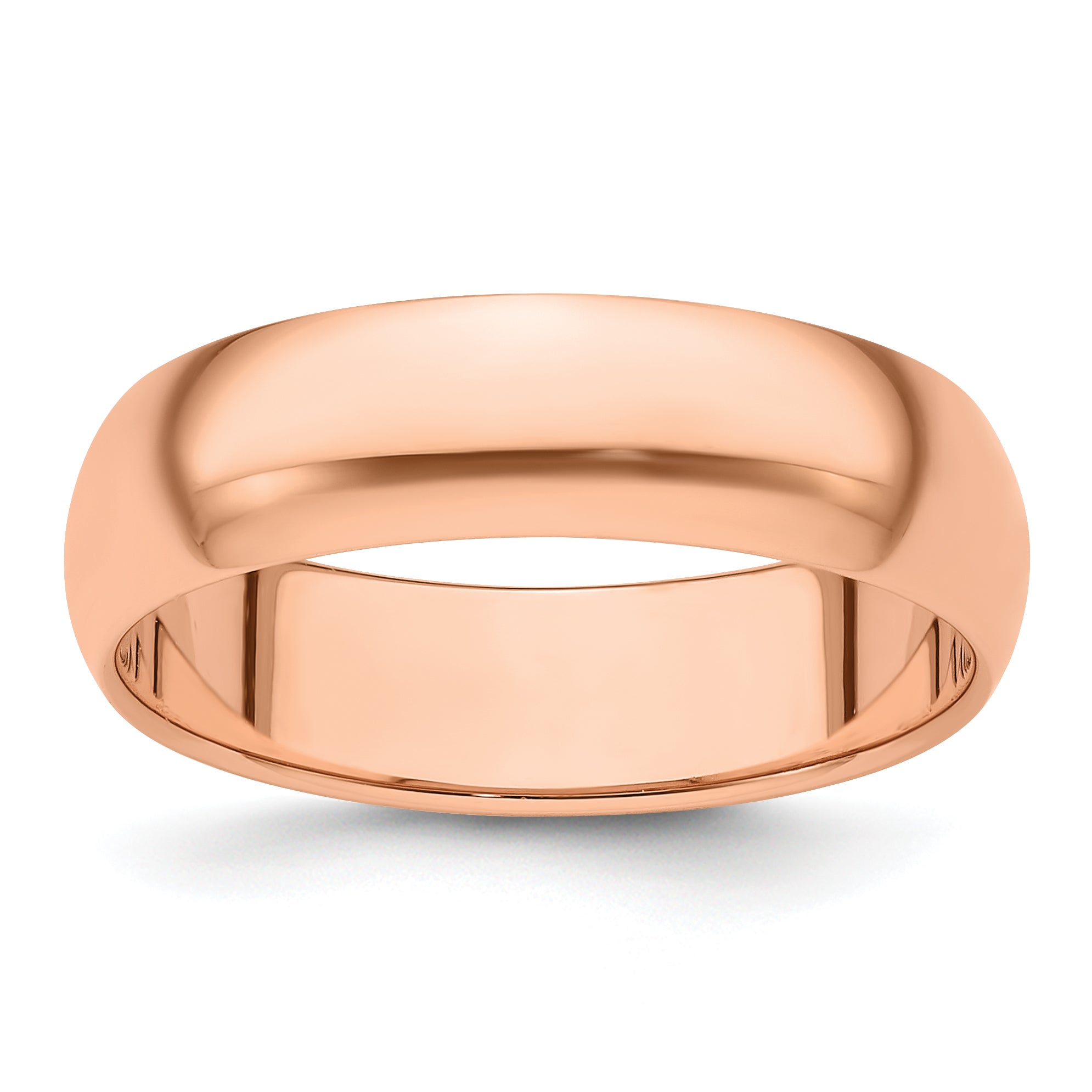 14k Rose Gold 6mm Half Round Wedding Band Size 9.5 Main image