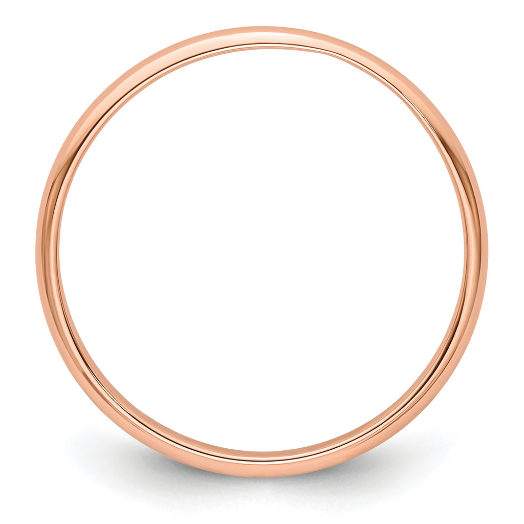 14K Rose Gold Half-Round Wedding Band 2mm