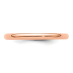 14K Rose Gold Half-Round Wedding Band 2mm