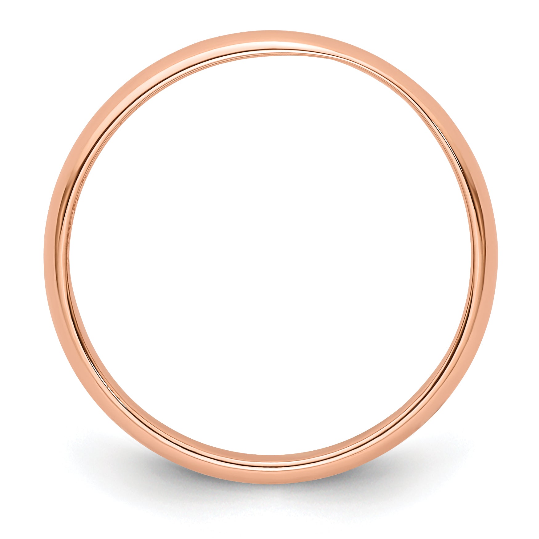 14K Rose Gold Half-Round Wedding Band 3mm