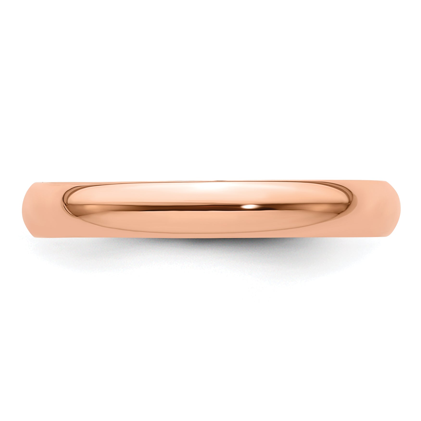 14K Rose Gold Half-Round Wedding Band 3mm