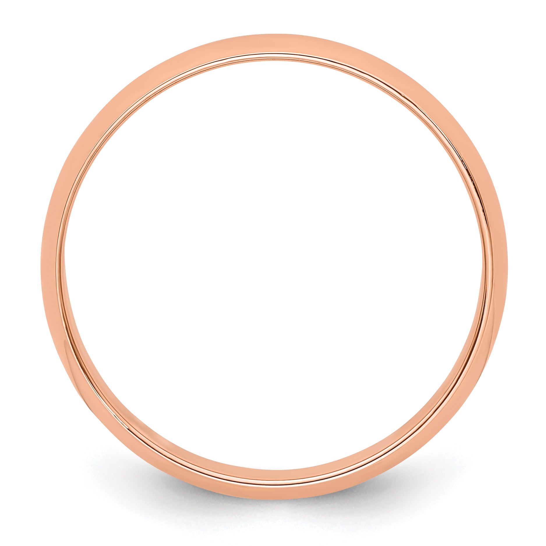 14k Rose Gold 4mm Lightweight Half Round Wedding Band Size 12
