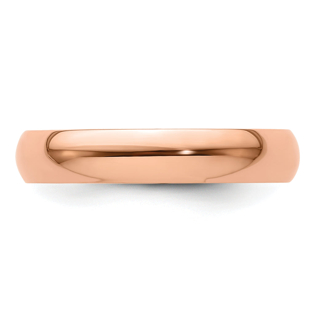14K Rose Gold Half-Round Wedding Band 4mm