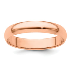14k Rose Gold 4mm Lightweight Half Round Wedding Band Size 12