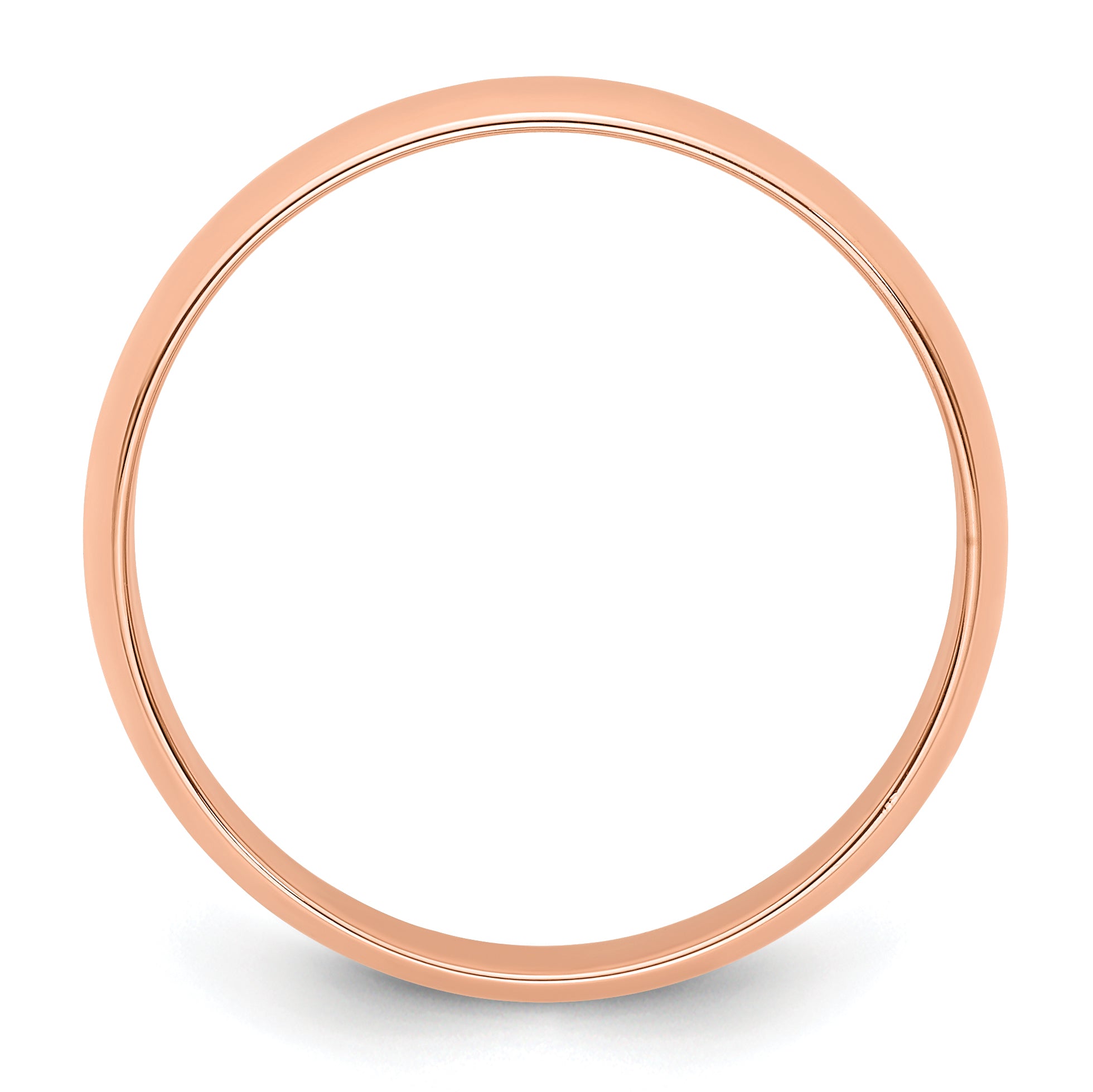 14k Rose Gold 5mm Lightweight Half Round Wedding Band Size 12.5