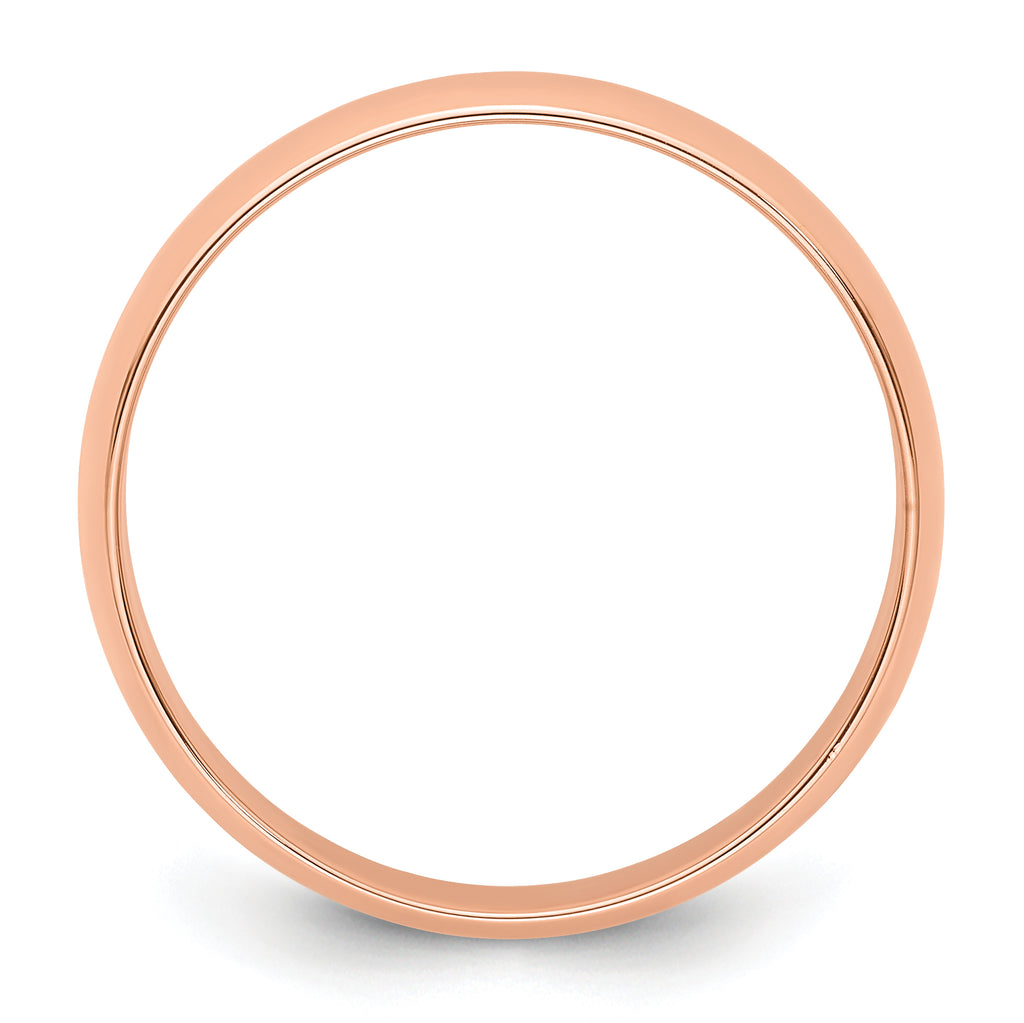 14k Rose Gold 5mm Lightweight Half Round Wedding Band