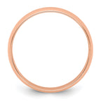 14k Rose Gold 5mm Lightweight Half Round Wedding Band