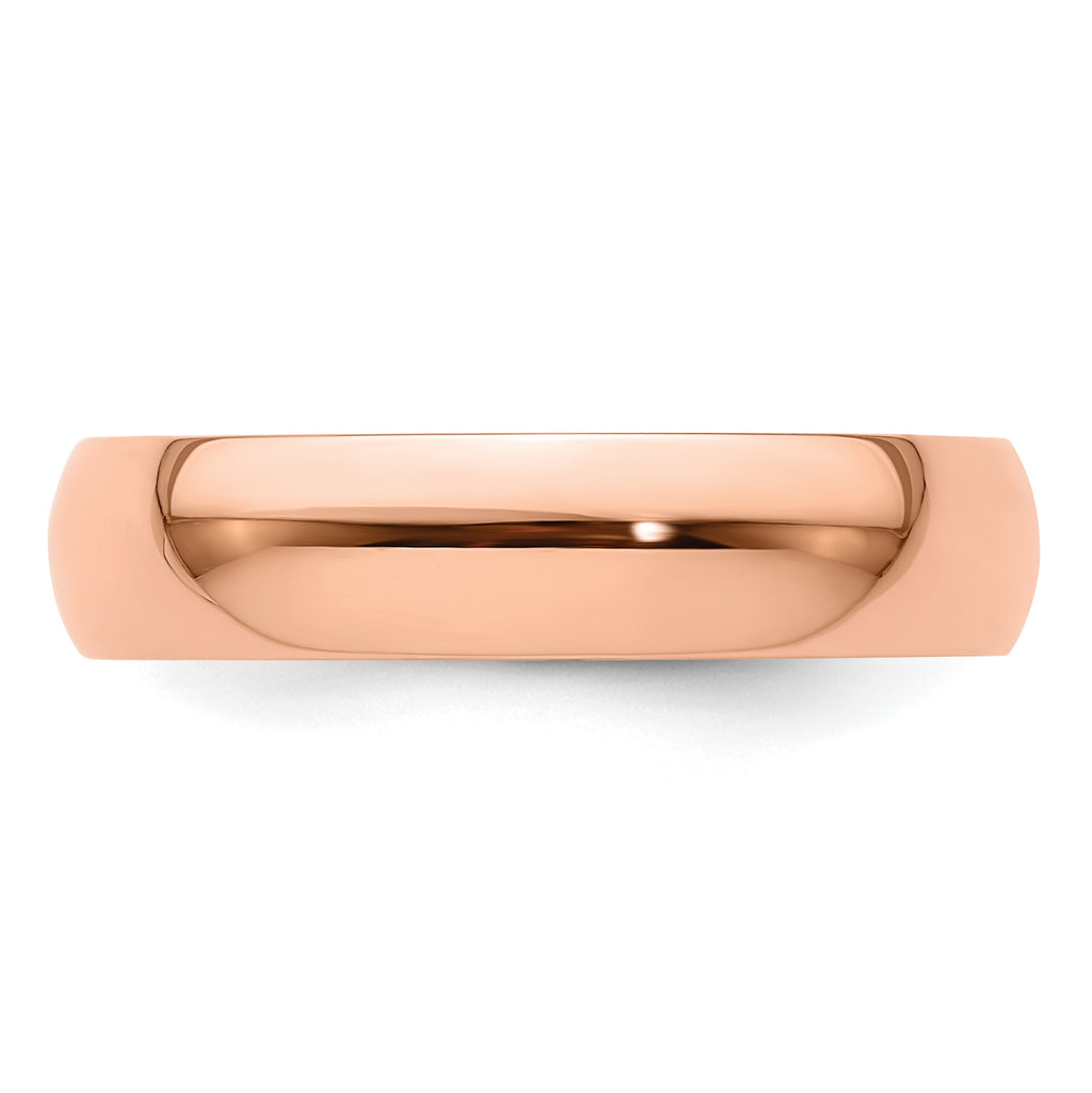 14K Rose Gold Half-Round Wedding Band 5mm