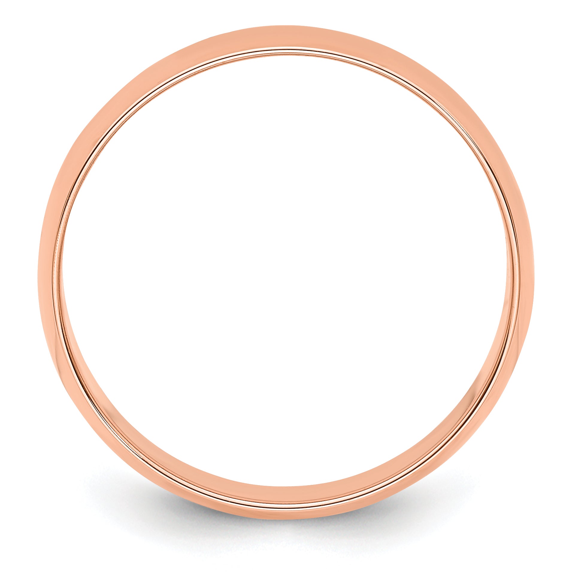14k Rose Gold 6mm Lightweight Half Round Wedding Band Size 14
