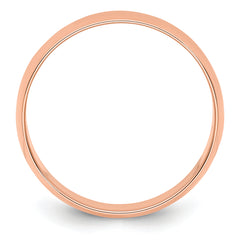 14k Rose Gold 6mm Lightweight Half Round Wedding Band Size 14