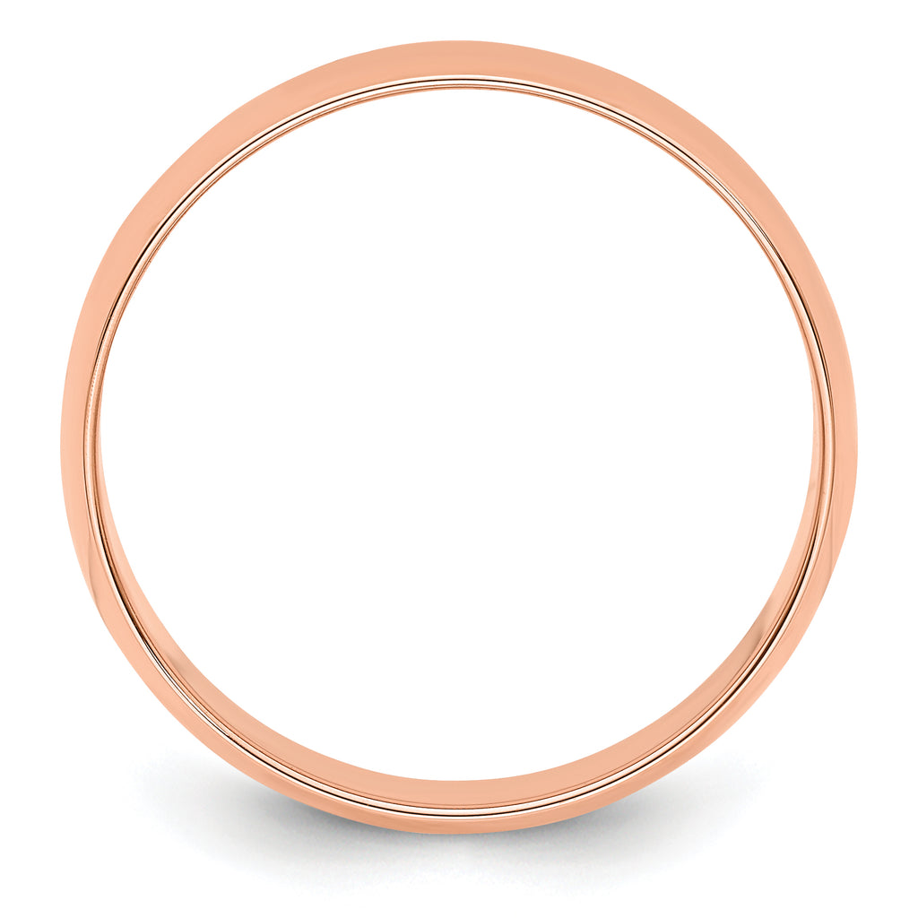 14K Rose Gold Half-Round Wedding Band 6mm