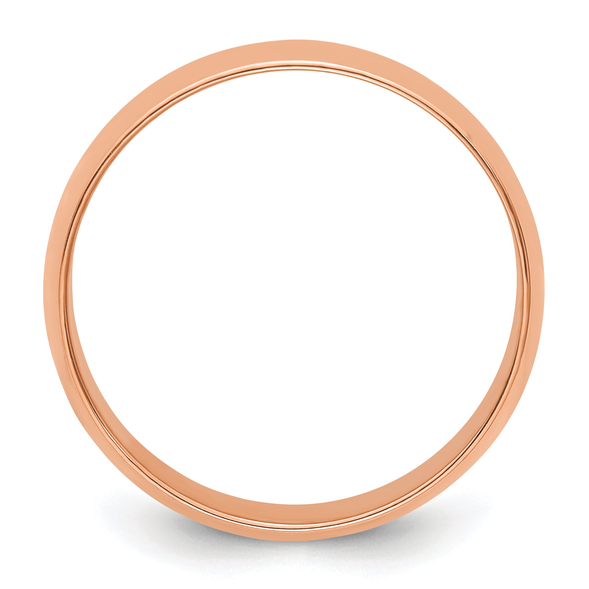 14k Rose Gold 7mm LTW Half Round Band Size 10