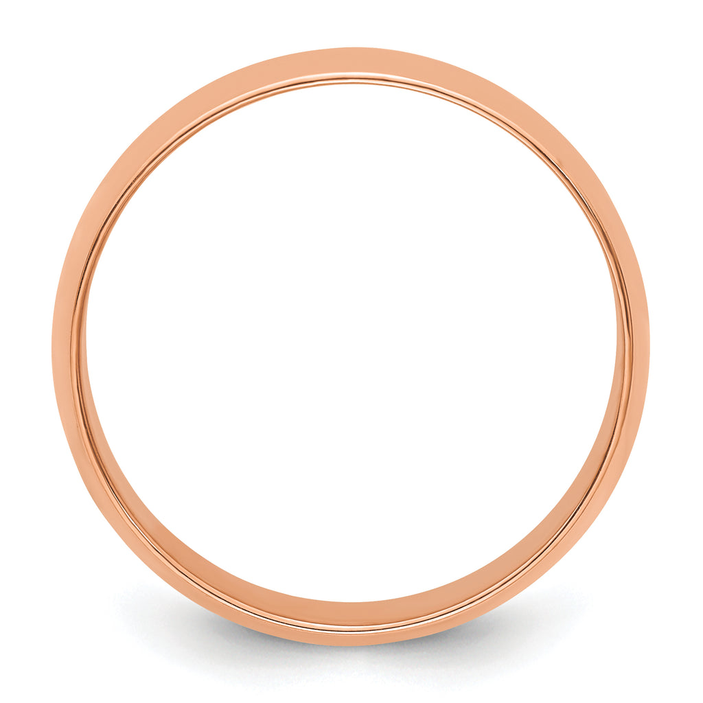 14k Rose Gold 7mm Lightweight Half Round Band