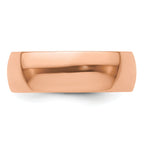 14k Rose Gold 7mm Lightweight Half Round Band
