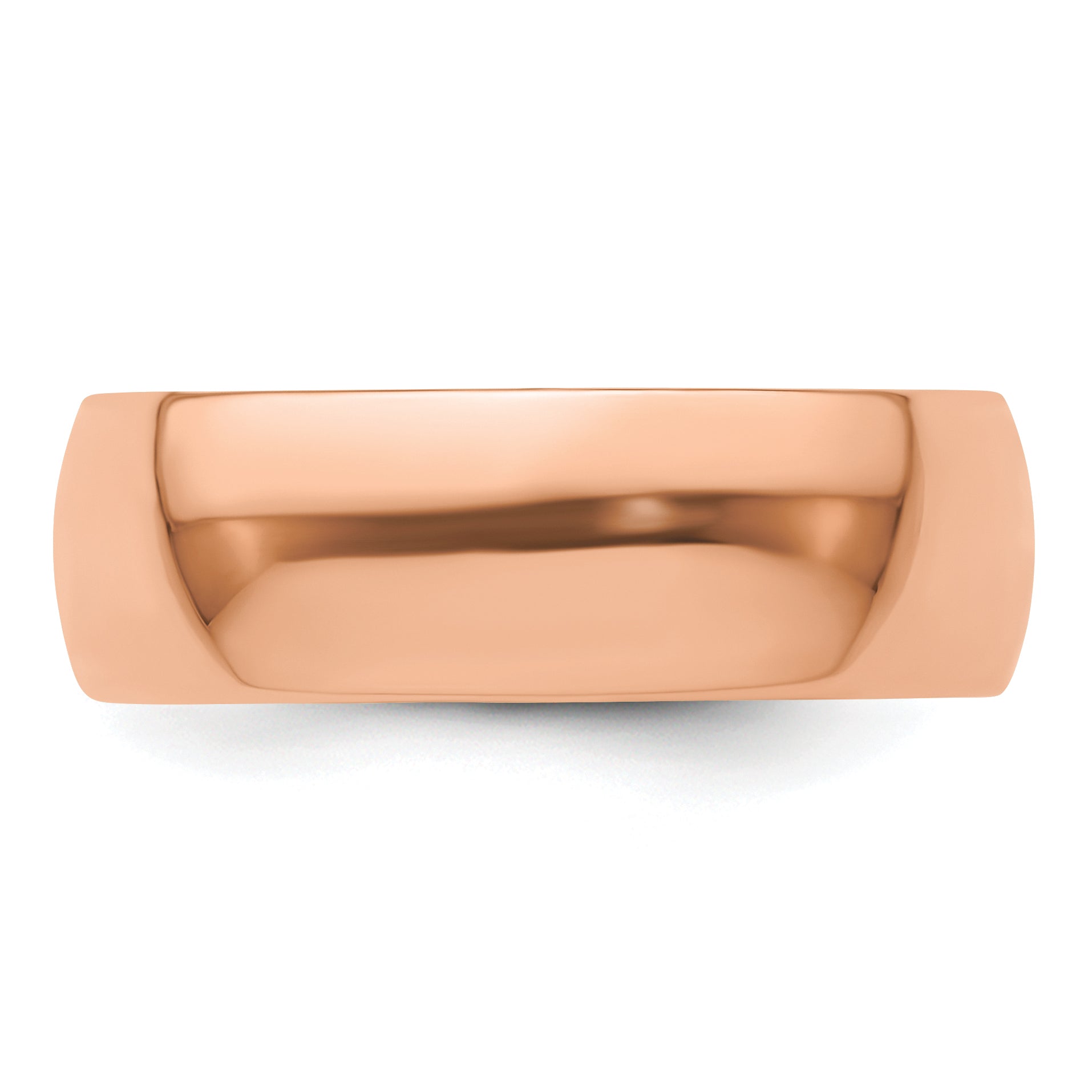 14k Rose Gold 7mm LTW Half Round Band Size 10