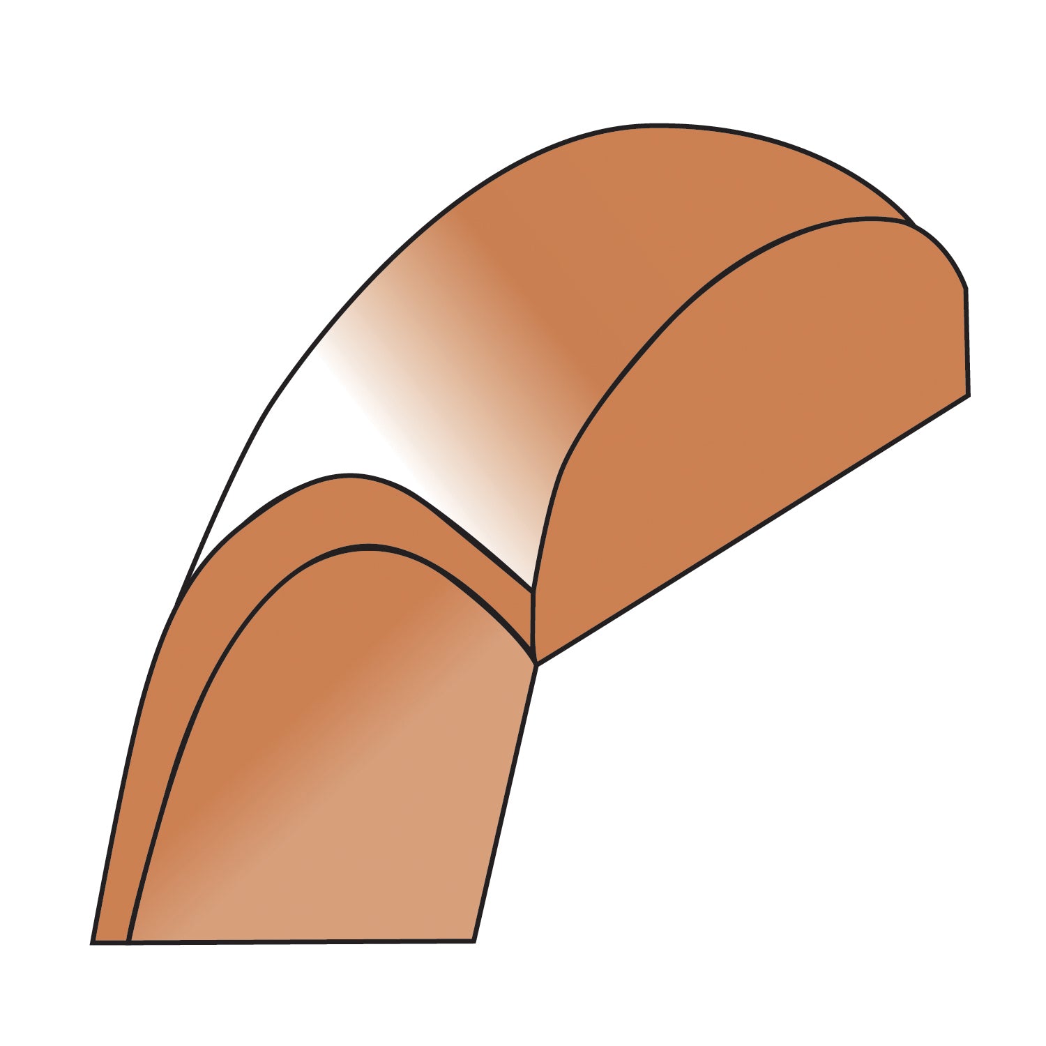 14k Rose Gold 2mm Lightweight Half Round Wedding Band Size 9.5