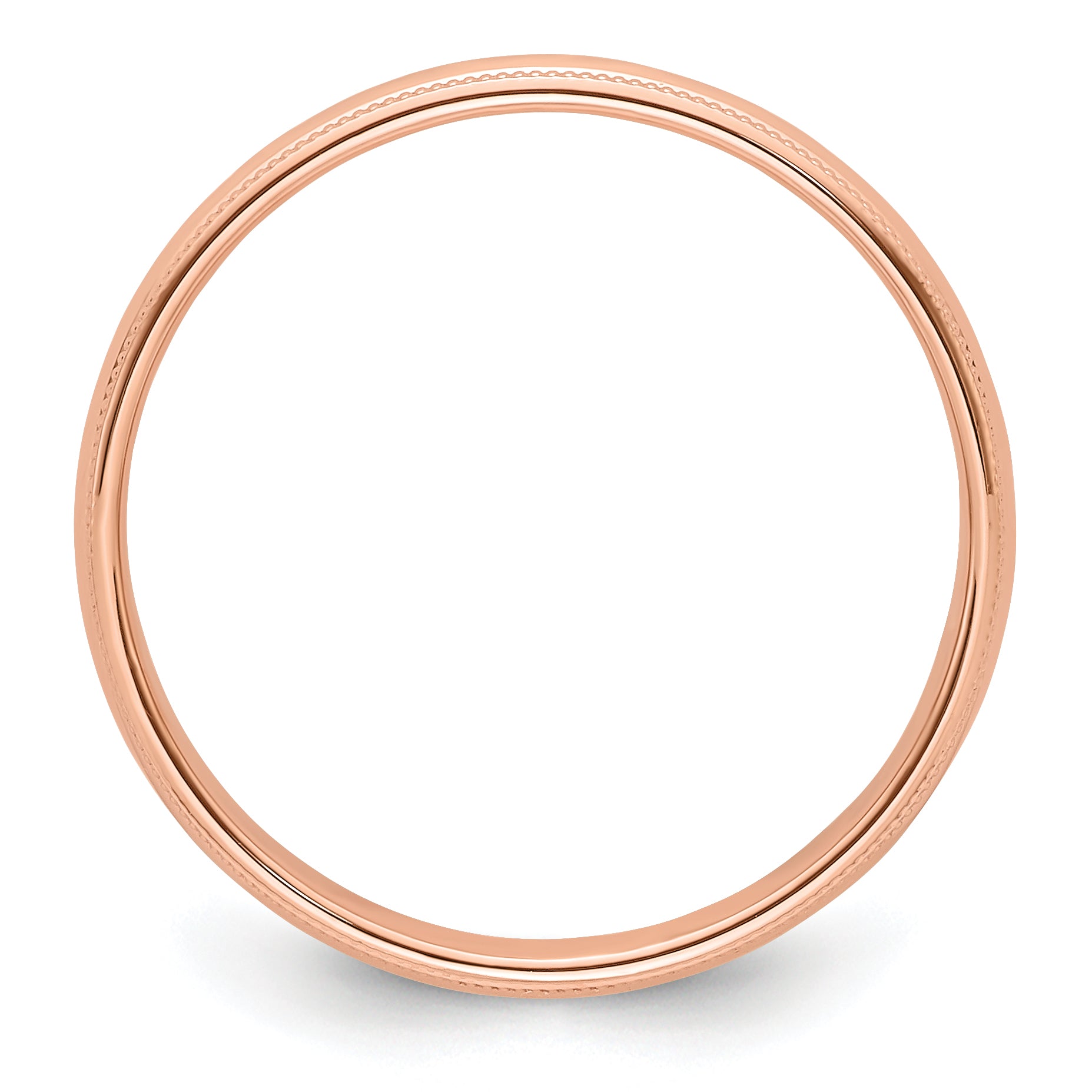 14k Rose Gold 4mm Milgrain Half-Round Wedding Band Secondary image