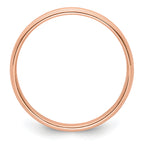 14k Rose Gold 4mm Milgrain Half-Round Wedding Band