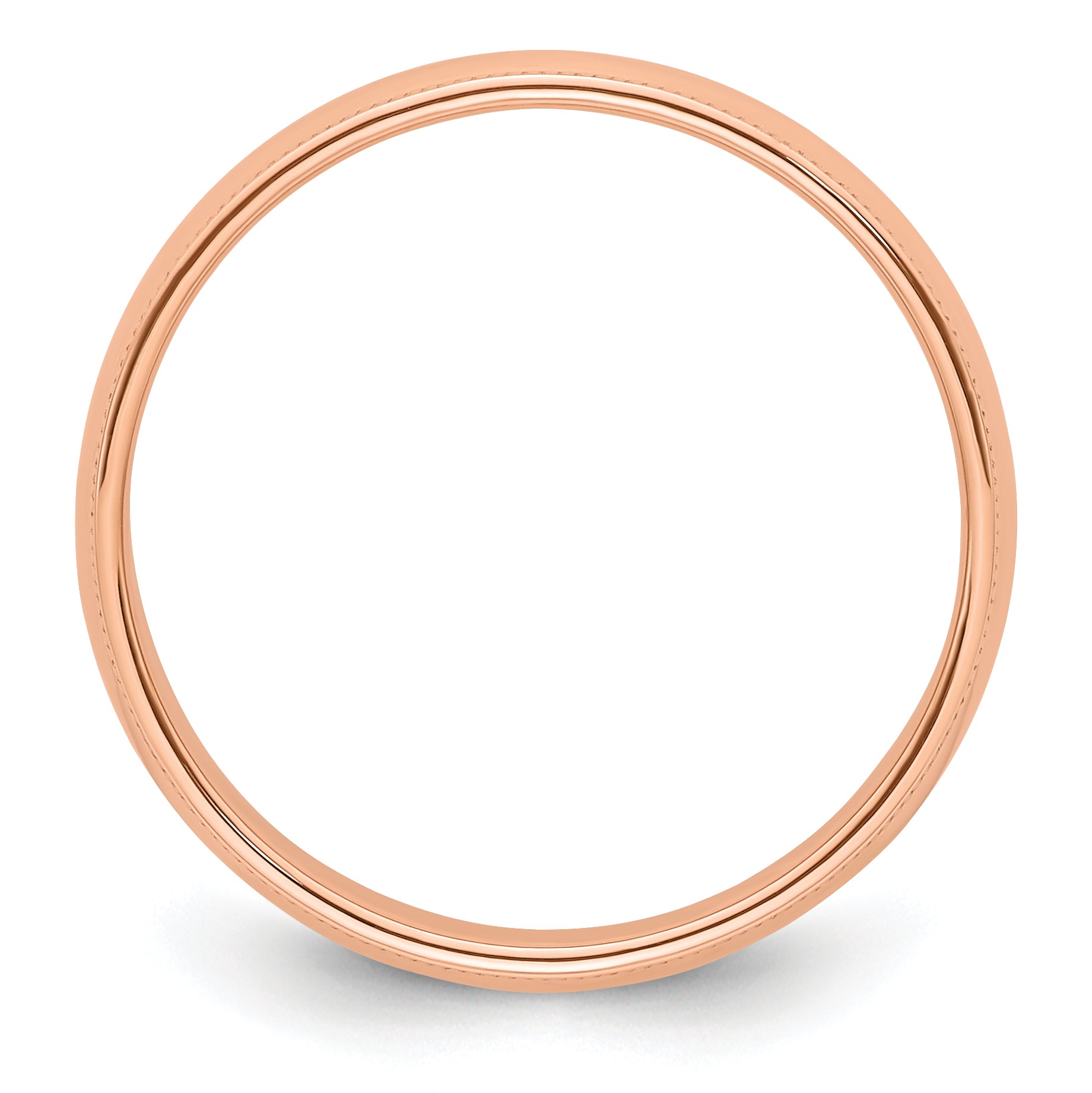 14k Rose Gold 5mm Milgrain Half-Round Wedding Band Size 9.5