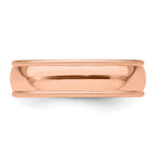 14k Rose Gold 6mm Milgrain Half-Round Wedding Band Size 9.5