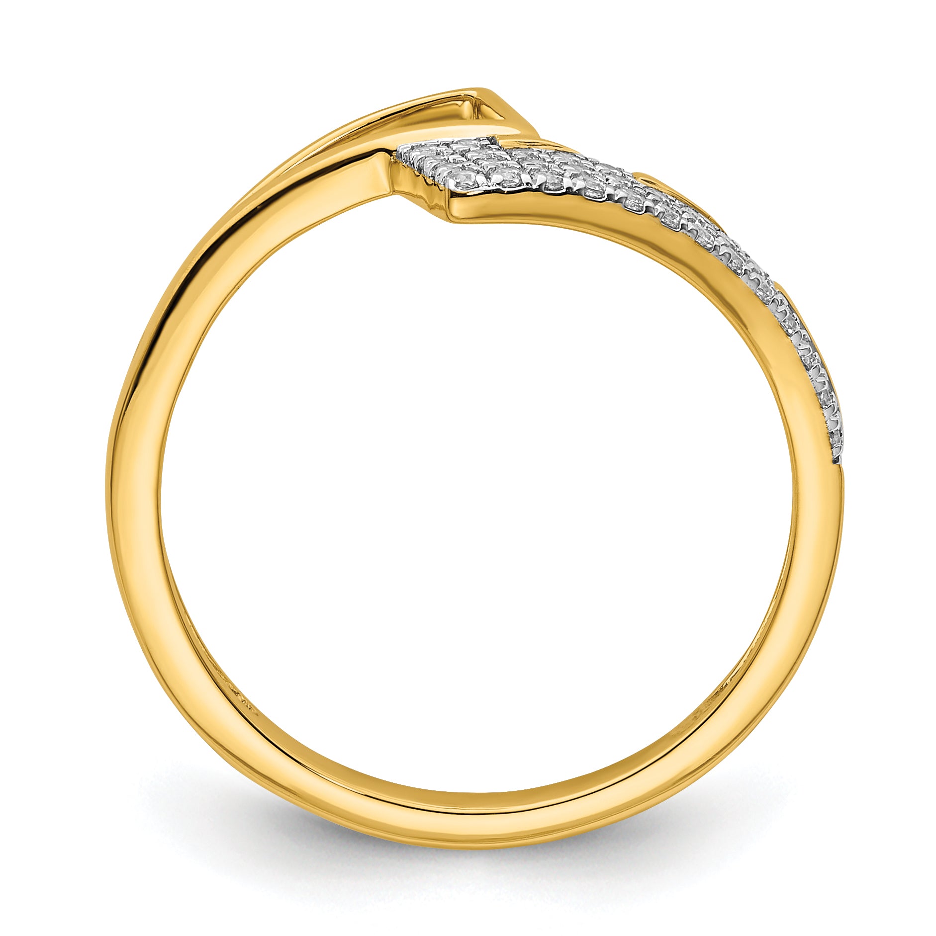 14K Polished Diamond Geometric Fashion Ring