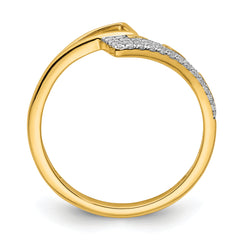 14K Polished Diamond Geometric Fashion Ring