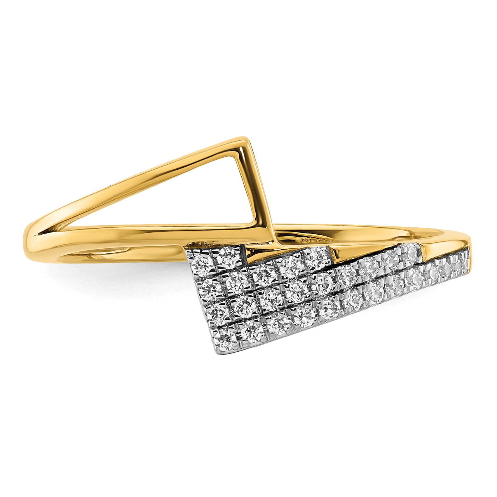 14K Polished Diamond Geometric Fashion Ring