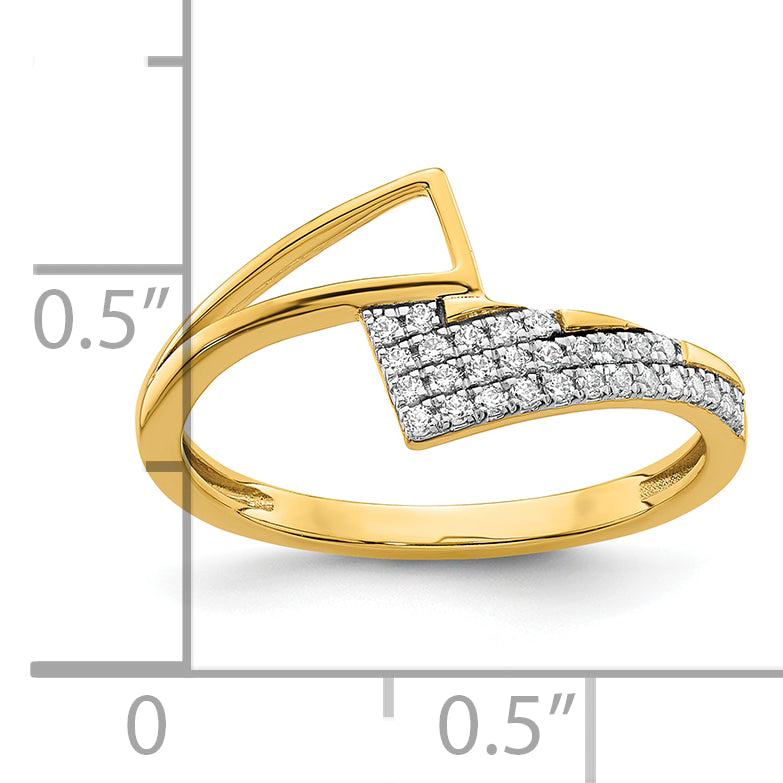 14K Polished Diamond Geometric Fashion Ring