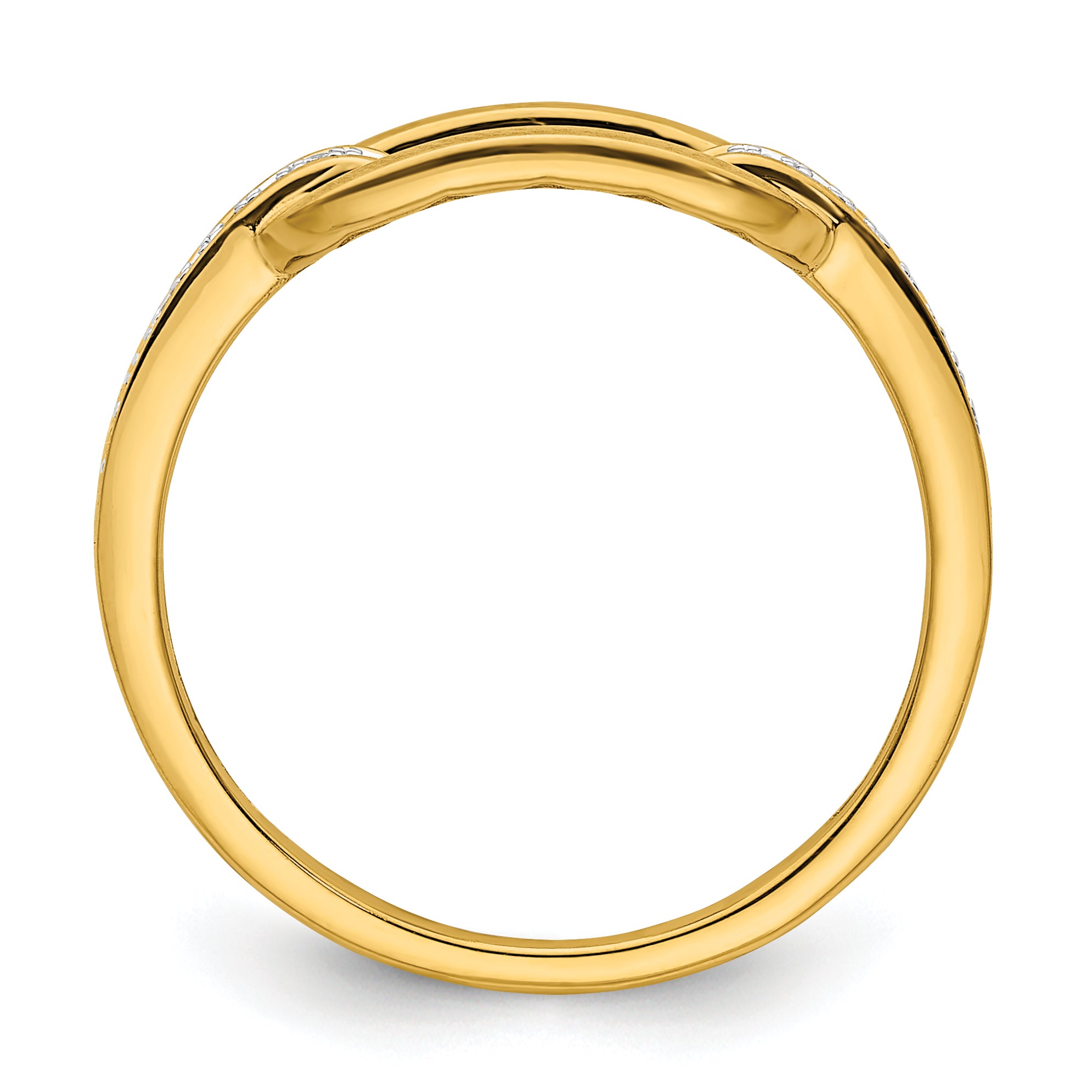 14K Polished Diamond Link Fashion Ring